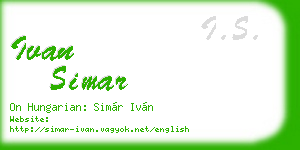 ivan simar business card